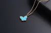 Designer Van Light Luxury White Agate Snake Bone Chain S925 Silver Butterfly Necklace Female Rose Gold Crowd Design High Sense