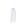 Storage Bottles Refillable Bottle Plastic Clear Flat Shoulder PET Matte Silver Lid With Plug 100ml120ml 150ml 200ml 250ml Toner 20Pieces