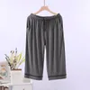 Heren shorts zomer viscose jogger pyjama heren lounge bodems zachte elastische tailleband slaapslijtage trekstring yoga strand comfort kort