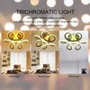 Wall Lamp Nordic LED Pendant Light 3000k-6000k Mental Gold Modern Geometric Figure Ceiling With Lampshade Floral Shape Mounted