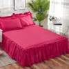 Elegant Princess Bed Kjol Nonslip Madrass Cover Ruffled Lace Bedlese Protector Home Bed Bread 240415