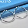 Boucles d'oreilles cerceaux Alizero 925 argent sterling 50 mm Big Round pour les femmes de bijoux de mariage de mariage