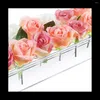 Dekoracyjne figurki przezroczyste akrylowe wazon kwiatowy prostokątny kwiatowy centralny punkt do jadalni 9,8 cala długości prostokąta nowoczesna
