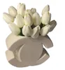 Luxury Ceramic Vase Designer Classic Logo Shape White Vase Ins Style Floral Vase Cream Style Nordic Dining Table Decoration Vase Home Entrance Ornaments