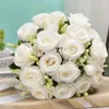 Decorative Flowers Artificial Flower Fade-resistant Romantic Realistic Simulation Champagne Roses For DIY Home Weddings Decor