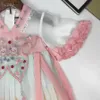 New Girls Party Dress Design Hanfu Design Gonna per bambini taglia 110-160 cm Designer Designer vestiti di seta Ice Tessuto di cotone in cotone Princess 24pril 24pril