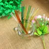 Trinkenstrohhalme 2pcs/Los 19cm Buntes Pyrex wiederverwendbares Glas 1 Strohreinigerpinsel für Barzubehör 10 Farboptionen HH16288