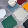 Bord mattor hushållsprodukter kreativa fyrkantiga imitation läder restaurang el vattentät oljesäker och värmeisolering te wads