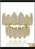 DOOT CAP GRILLZ LUSSO BLING TEETH TEETH BRATHE STREET STRADE MASHIONE MENA DONNE 18K GOLD RODIIUM RODIIUM COPPER HIP HOP GRILLZ 5743881