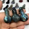 Decorative Figurines 1pcs Lovely Natural Colorful Drawfeldspar Crystal Hand Carved Guitar Christmas Gifts Beautiful Colors