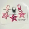 سلاسل المفاتيح Lanyards Rose Red Pentagon Star -keychain keychain women Girls Fashion Cartoon Prote