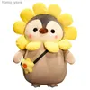 Plush Dolls 25cm Kawaii Penguin Toy Penguin Cute Transforms to Dinosaur Sunflower Doll تملأ هدايا دمية الوسادة الناعمة للأطفال والفتيات Y240415