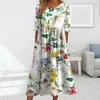 Robes de fête Soft Touch Femmes Habille à imprimé floral A-Line Midi avec des poches latérales pour les vacances d'été Portez le cou rond Sleeve courte