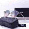 Solglasögon kanal solglasögon för kvinnor oval ram designer solglasögon kvinnor metall spegelben