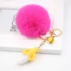 Nyckelringar Lanyards Fruit Banana Hair Ball Keychain Pendant Harts Banana Plush Ladies Car Pendant Decoration Creative Smycken
