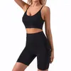 Active Sets Women Yoga Set Gym Sexy Bra Seamless Sports Shorts Workout Running Clothing Fitness Wear Athletic No Steel Ring Sport Suit