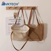 Shoulder Bags Cotton Crochet Bag Hollow Out Summer Beach With Zipper Knitted Tote Holiday Travel Handbag For Women