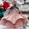 Vêtements Ensembles de luxe Princesse Princess Party Robe Sleeved Fashion One épaule Carnaval Carnival Lace Birthday Children Vêtements