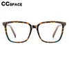 Tela di occhiali da sole 57124 cerniera a molla anti -blu vetri di computer leggera telaio Lady Fashion Square Leopard Eyegless Trend Optical Clear Eyewear