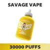 Savage Fitness 30000 Puffs 30K EU Warehouse Puff 25000 engångsång med justerbart luftflöde Dual Mesh Coil Shisha 20000 25K Vaper 20k Venen Mars E Cigarett Bar