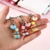 Keychains Lanyards Creative Quicksand Bottle Keychain Student Cute Simulation Flower Bottle Pendant Key Rings For Girls Fashion Party Gift