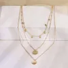 Chain de clavícula redonda de clavícula do estilo boêmio do mundo coreano, colar de várias camadas, jóias para mulheres HZS656