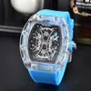 Montres pour hommes datejustes RCHARDMILL MILLES Transparent Shell Wine Barrel Tiger Head Watch Hollow Out Trend Unisexe Watch de haute qualité VZMG