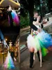New Arrival Colored Rainbow Wedding Dresses Romantic Puffy Ball Gown Halter Tulle Long Dream Princess Bridal Party Gowns1505388