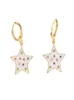 Hoop Huggie Gold Piect Star White smalto Rainbow CZ Sparking Earrings for Women Carina Girl Shiny Wedding Boho 20219493822