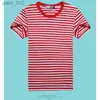 Men's T-Shirts Mens T-shirt navy blue and white stripes short sleeved sports mens T-shirt couple parents childrens top O-neck casual T-shirt yq240415