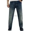 Men's Jeans designer Autumn/Winter New Jeans Fashion Brand Small Straight Leg Slim Fit Elastic Wash High end Light Luxury Men's Thickening