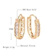 Hoop Earrings Kinel Fashion Natural Zircon For Women 585 Rose Gold Color Hollow Flower Fine Wedding Party Jewelry