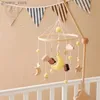 Mobiles# Baby houten bed bell bananen hanger mobiel hangende rammelaars speelgoedhanger wieg mobiel bed bell houten speelgoed houder armbeugel joch cadeau y240415