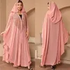 Women Luxury Abayas Beading Boubou Dress Free Size Solid Color Muslim Modest Caftan Wedding Party Ocns Djellaba Fashion 240415