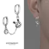 Hoop Earrings For Men High-end Pure Silver Pirate Single Diamond Integrated Earring Design Boys