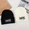 Berets Personality Embroidery Beanies Hat Men Woman Fashion Winter Warm Knitted Bone Ski Skullies Wool Hats Gorras