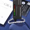 Fashion Femme Gift Jewelry 5mm 925 Sterling Silver Emerald Cut VVS Moissanite Baguette Tennis Armband för alla hjärtans dag