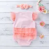 Barnkläder baby sommarkläder sjöjungfru kort ärm jumpsuit baby gaza jumpsuit