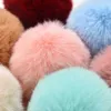 Keychains Lanyards Fluffy Fur Pom Keychain Soft Faux Rabbit Fur Ball Car Keyring Pompom Nyckelkedjor Key Holder Women