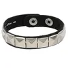 Other Bracelets New Unique 3 Row Cuspidal Spikes Rivet Stud Wide Cuff Leather Punk Gothic Rock Unisex Bangle Bracelet Men JewelryL240415