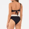 2024 New Womens Color Block One Shoulder Sexy Bikini High Waist Split Swimsuit