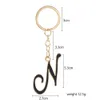 Keychains Lanyards Fashion A-Z Circular Letters Keychain Creative 26 Initials Keyring Women Men Bag Pendant Car Key Holder Accessorie Souvenir Gift