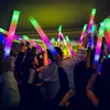 30/50/70pc LED Glow Sticks Colorful RGB Glow Foam Stick Cheer Tube Dark Light For Xmas Birthday Wedding Halloween Party Supplies 240401