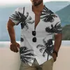 Men's Casual Shirts Shirt Hawaiian Pattern T-shirt Gorgeous Stand Up Collar Light Pink Yellow 3D Printing Outdoor Short Sleeved