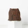 Cowhide Frosted Bag Autumn Niche Design Leather Tassel Bucket Single Shoulder Crossbody