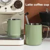 Kubki kawy Frother Puchar ze stali nierdzewnej Pieredny dzban z uchwytem kubkiem ocen spożywczego na narzędzie do kawiarni do kawiarni