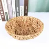 Dinnerware Sets Straw Storage Basket Flat Sundries Container Holder Decor Round Grass