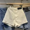 Kvinna denim shorts sommar elastiska jeans korta kvinnor streetwear mujer byxor femme flickor kläder svart vit blå 240415