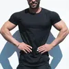 Vêtements nature T-shirt Cotton Breathable Fitness Mens Homme à manches courtes Tshirt gym d'été Tee serré Homme 240402