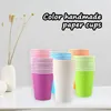 Paignes de tasses jetables 10pc7,5 oz de papier coloré de fête de bricolage adapté aux activités de bureau de mariage de vacances